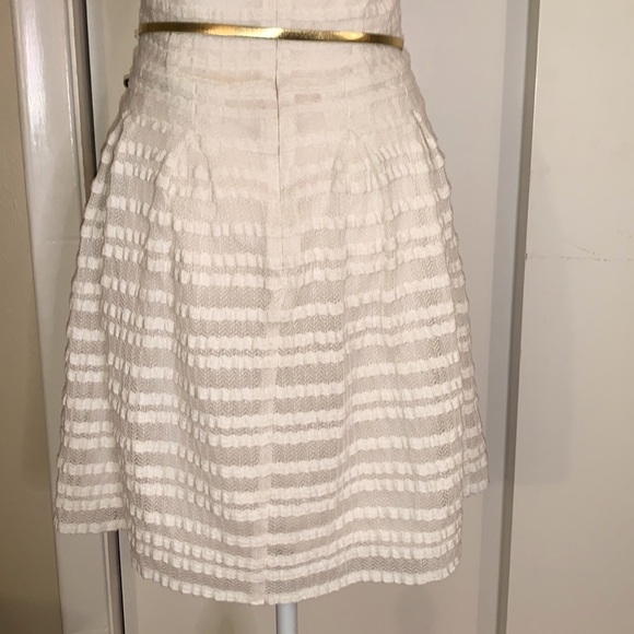 Guess White Fit and Flare Gold Belted Dress - Picture 7 of 10